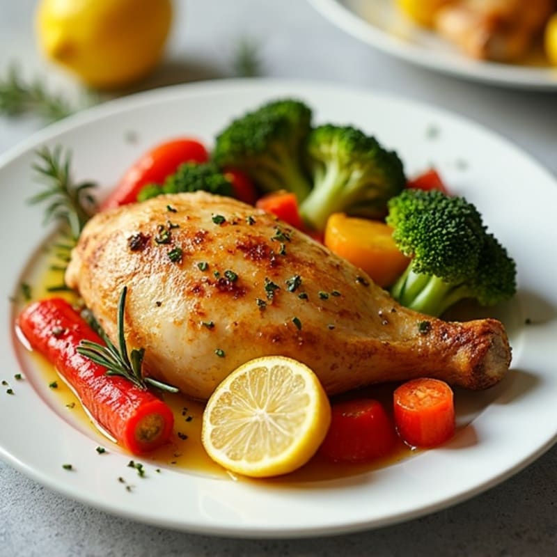 Lemon Herb Roasted Chicken with Crispy Roasted Vegetables