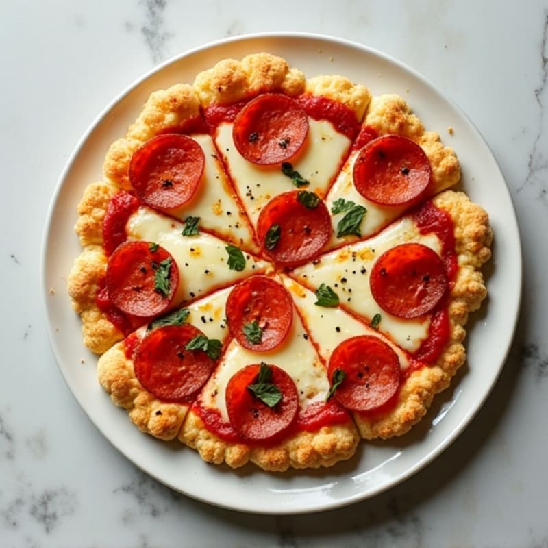 Cauliflower Crust Pizza with Turkey Pepperoni