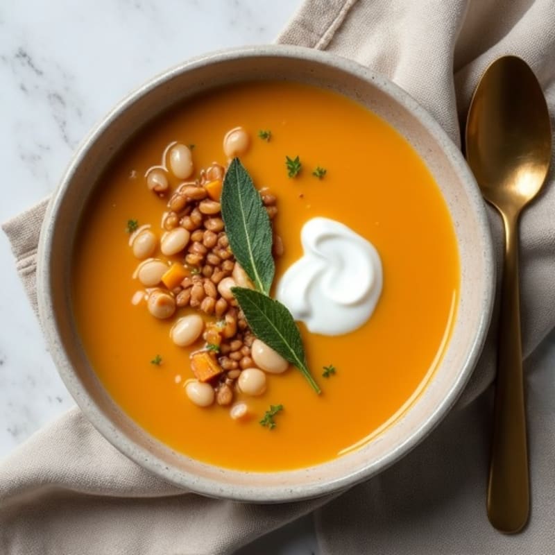 Creamy Roasted Pumpkin Sage Soup