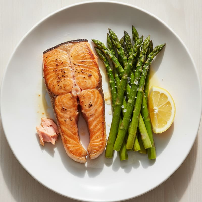Pan-Seared Salmon with Roasted Asparagus
