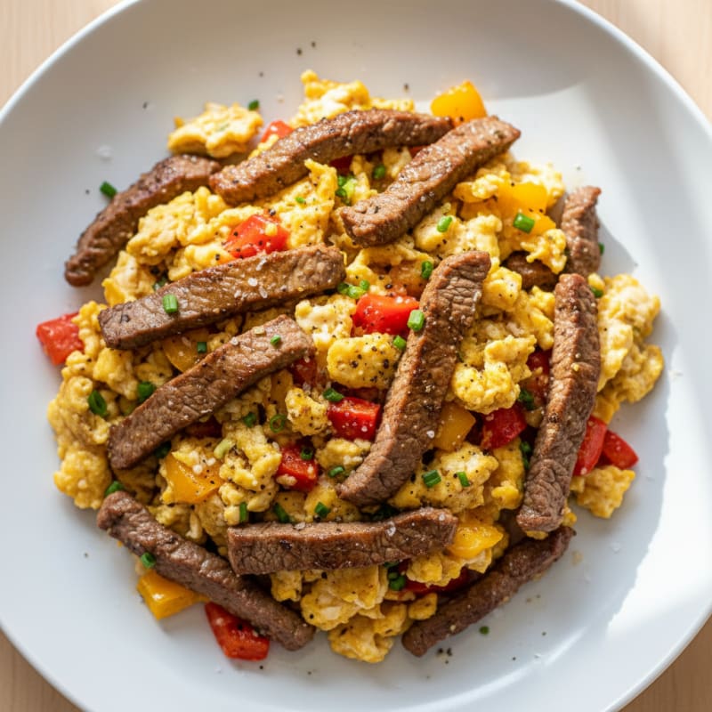 Sirloin Steak and Pepper Scramble
