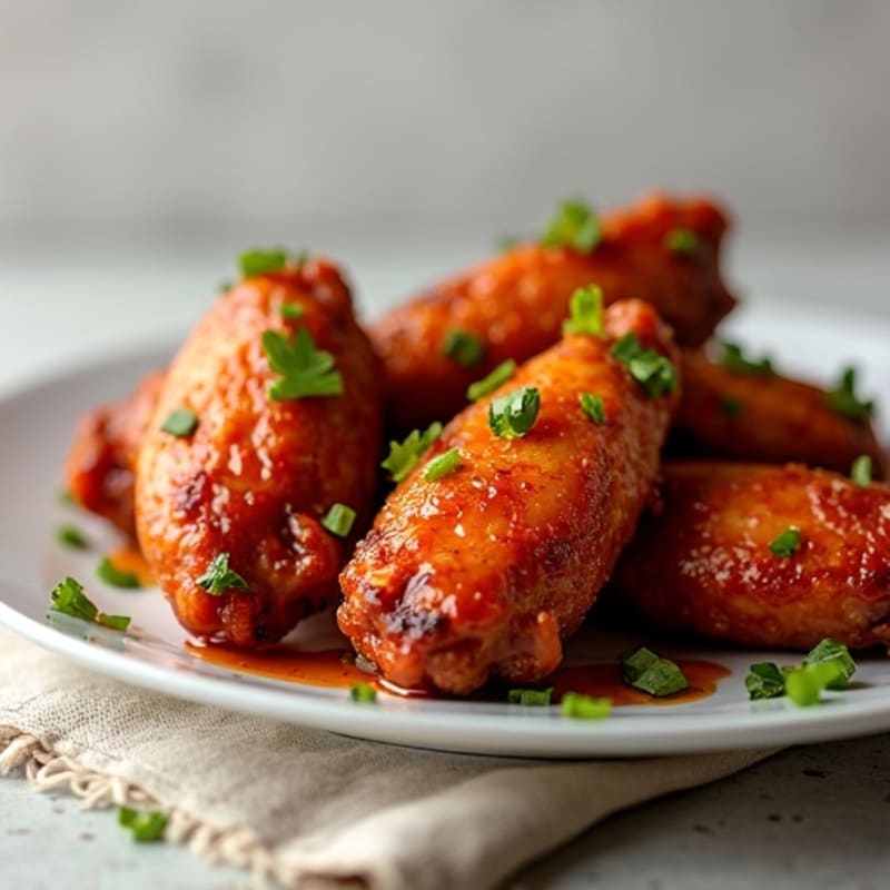 Crispy Baked BBQ Chicken Wings with Spicy Honey Glaze