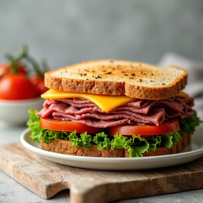 Herb-Crusted Roast Beef and Sharp Cheddar Sandwich