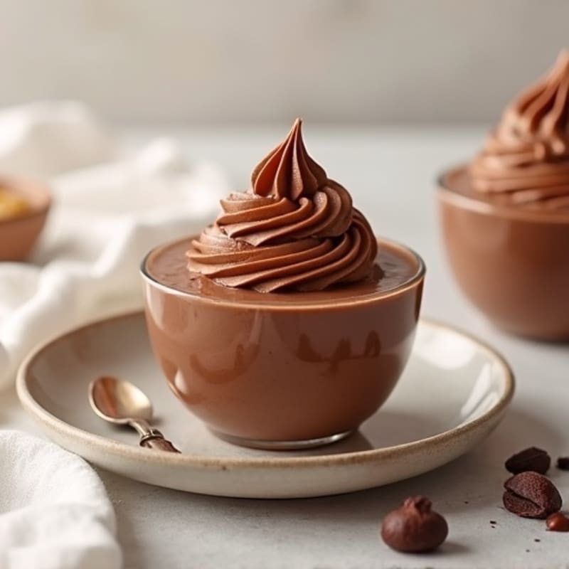Creamy Vegan Chocolate Protein Pudding with Peanut Butter Swirl