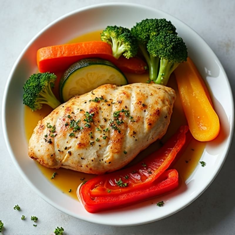 Sheet Pan Herb-Roasted Chicken with Rainbow Vegetables