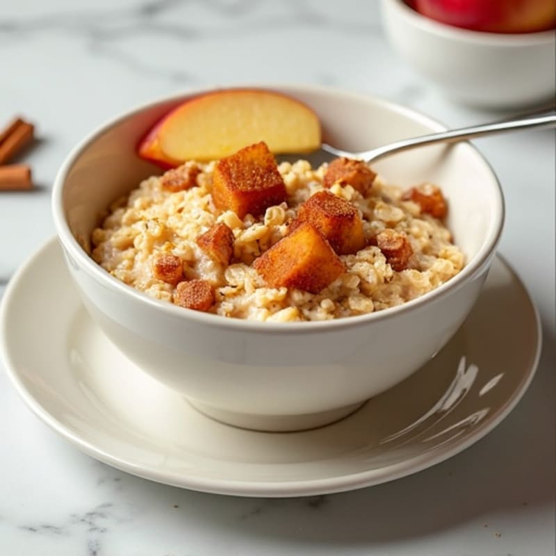 Creamy Baked Cinnamon Apple Protein Oatmeal