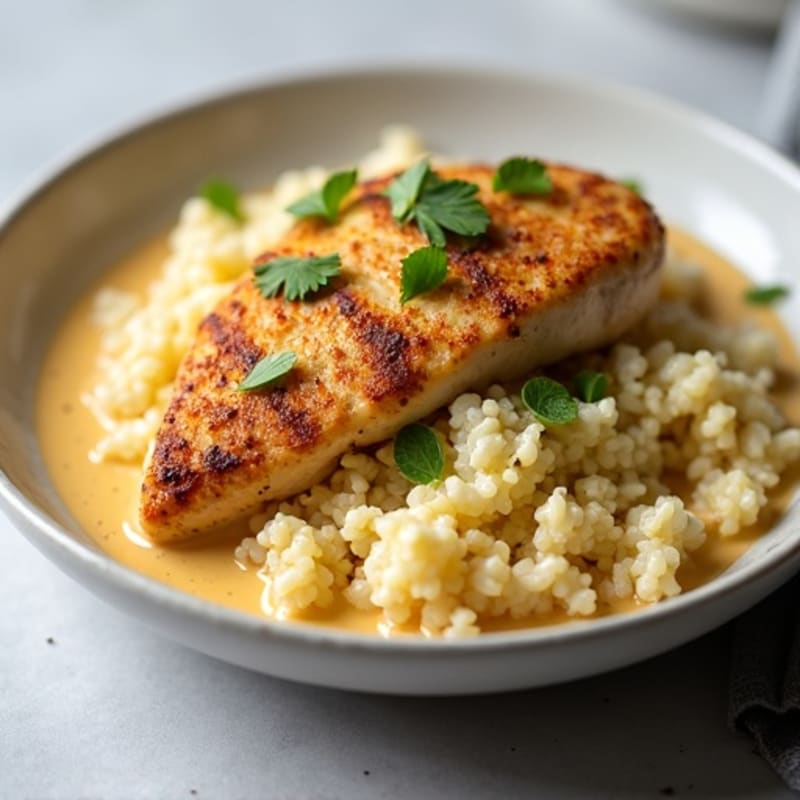Creamy Spiced Chicken with Cauliflower Rice
