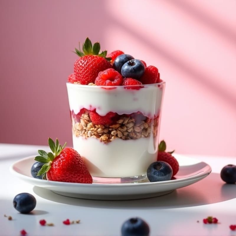 Greek Yogurt Protein Parfait with Mixed Berries