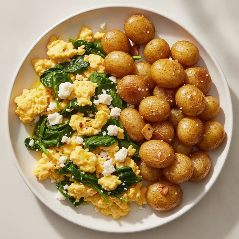 Hearty Scrambled Eggs with Roasted Potatoes