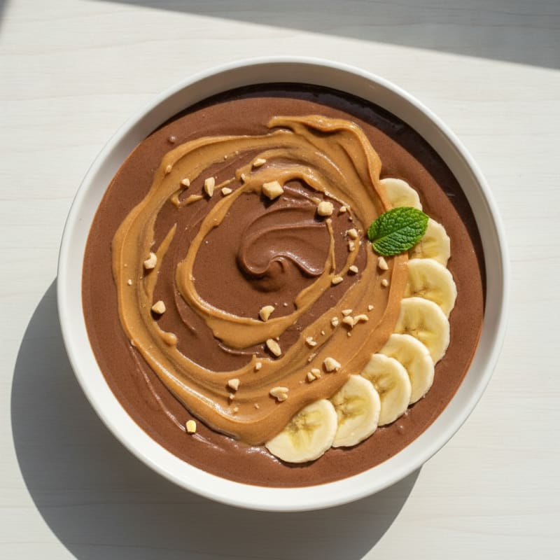 Silky Chocolate Protein Pudding with Peanut Butter Swirl