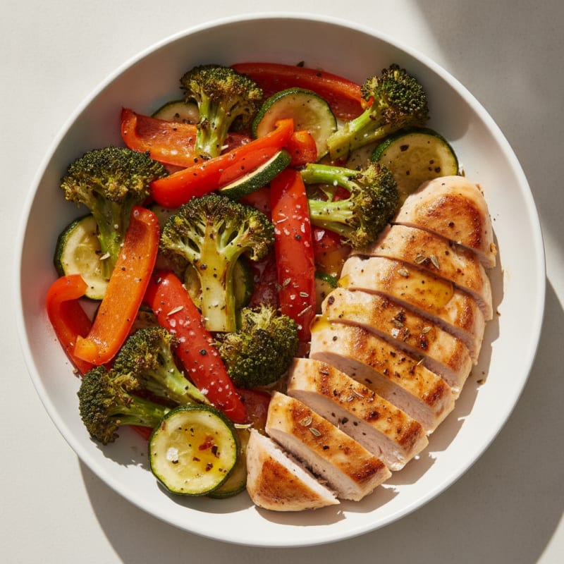 Pan-Seared Chicken with Roasted Vegetables