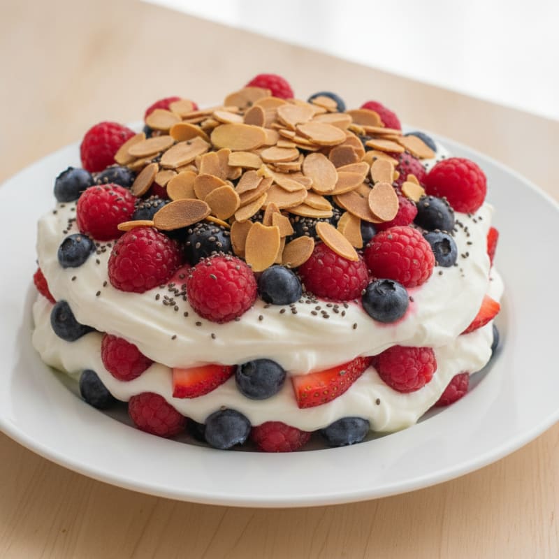 Greek Yogurt Protein Parfait with Mixed Berries