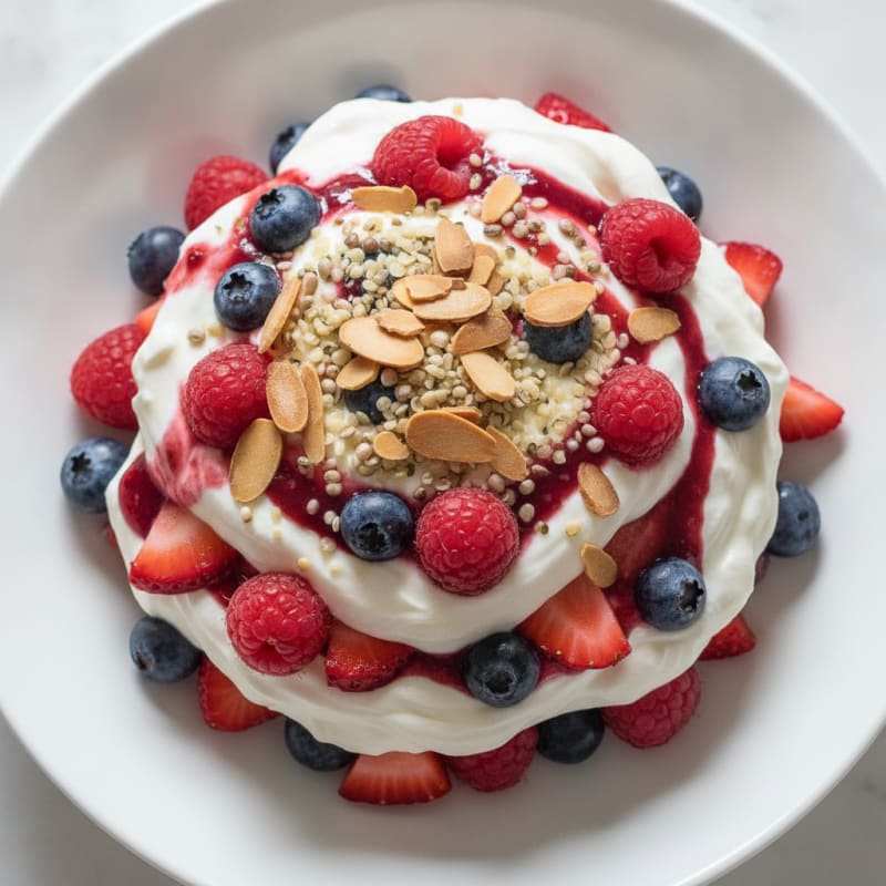 Greek Yogurt Protein Parfait with Mixed Berries