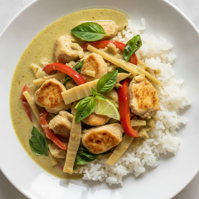 Chicken Green Curry with Jasmine Rice