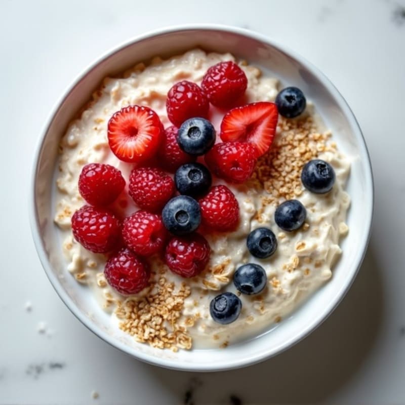 Creamy Berry-Topped Protein Oats with Greek Yogurt