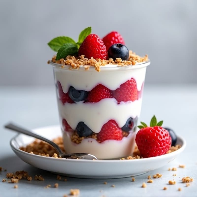 Greek Yogurt Protein Parfait with Mixed Berries
