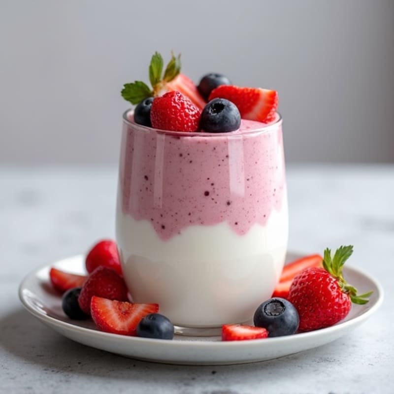 Greek Yogurt Protein Mousse with Mixed Berries