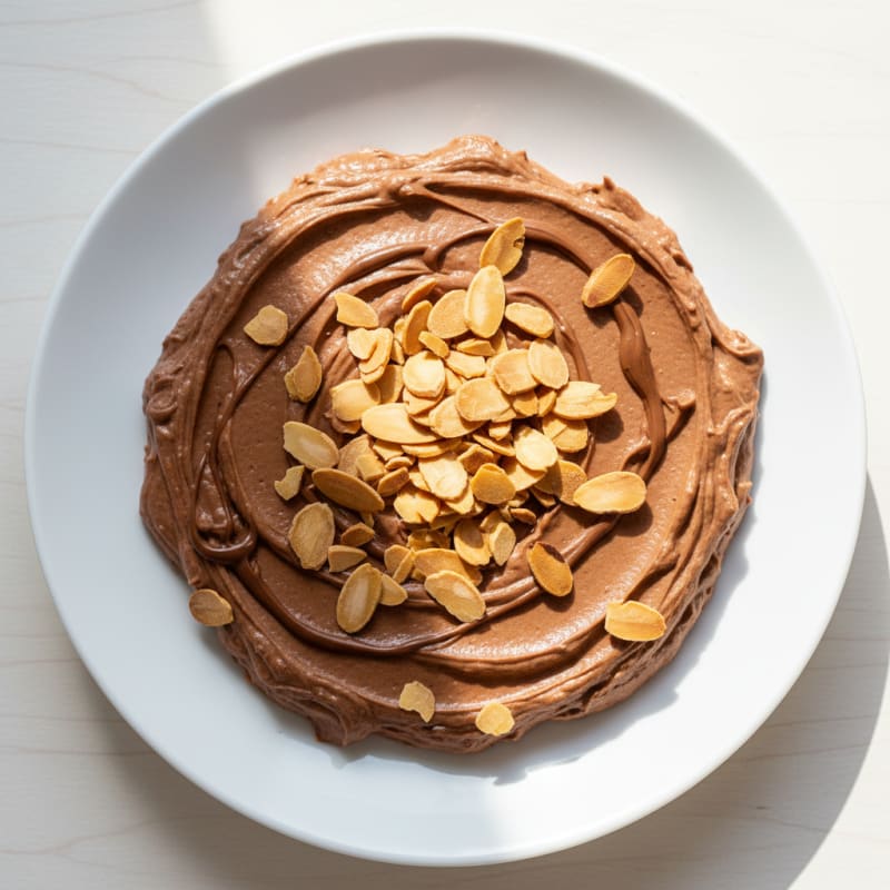 Silky Chocolate Protein Pudding with Toasted Almonds