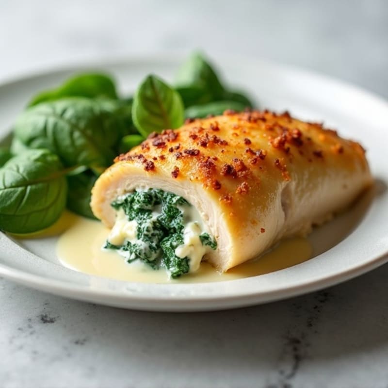 Baked Chicken Stuffed with Creamy Spinach Artichoke