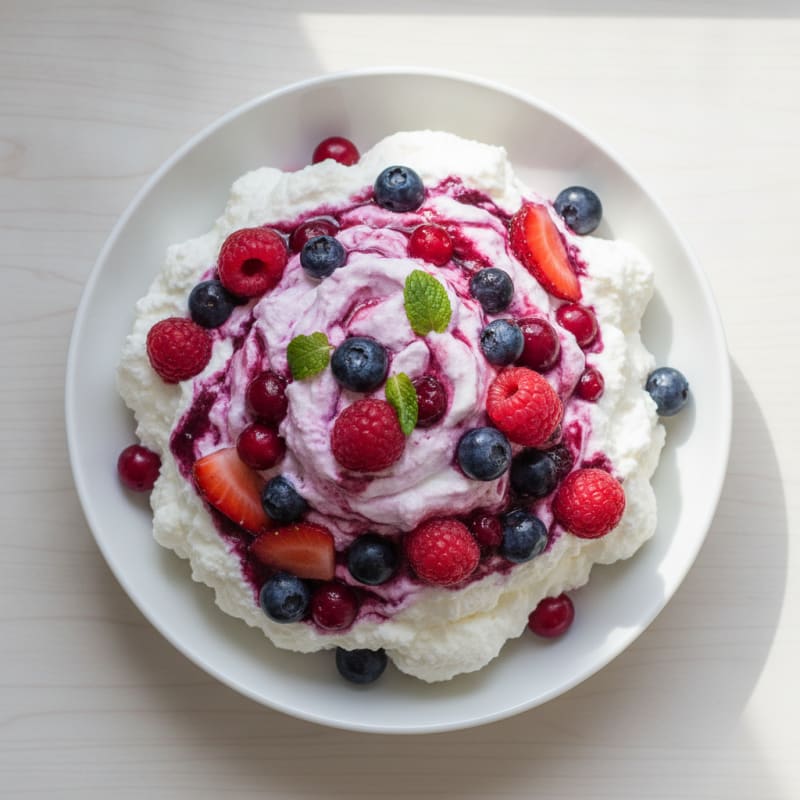 Greek Yogurt Protein Mousse with Mixed Berries