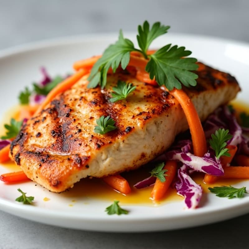 Smoky Grilled Chicken with Sweet-and-Tangy Slaw