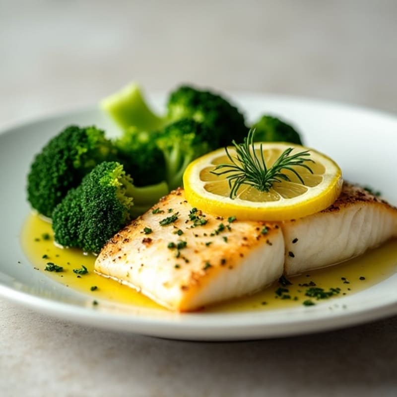 Lemon Herb Tilapia with Steamed Broccoli