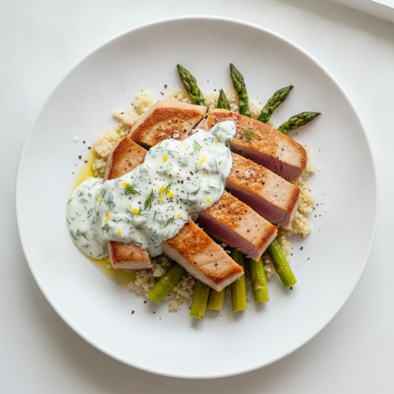 Pan-Seared Tuna with Lemon-Dill Sauce
