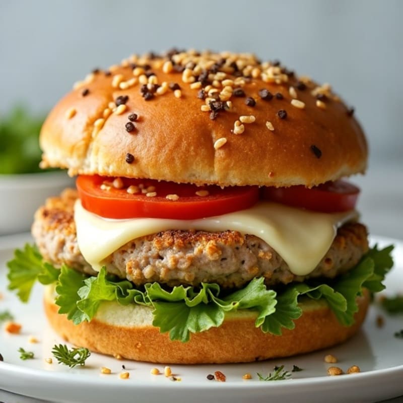 Crispy Baked Mozzarella-Stuffed Turkey Burger