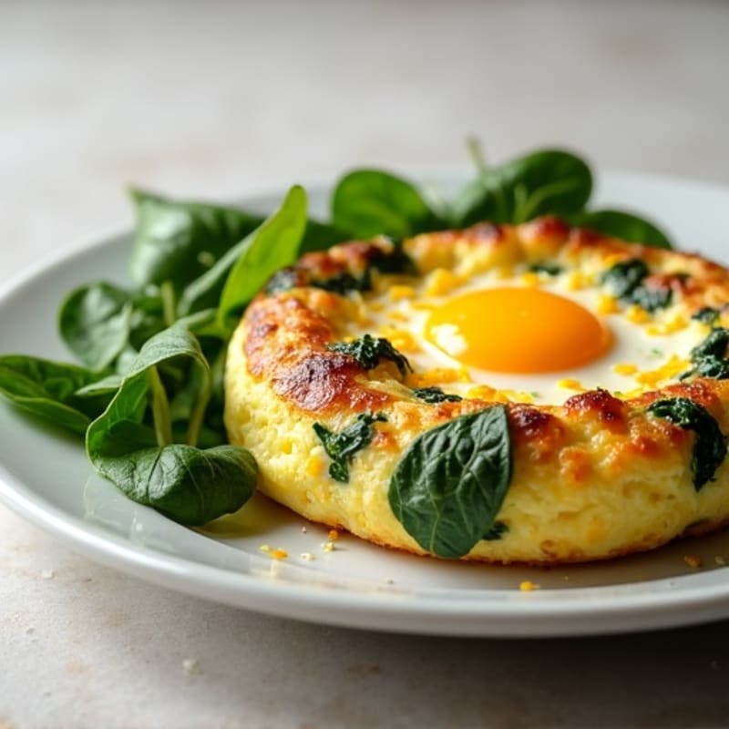 Fluffy Baked Egg and Spinach Frittata