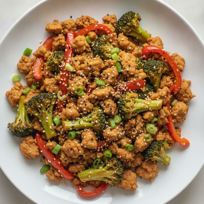 Ground Chicken and Broccoli Stir-Fry