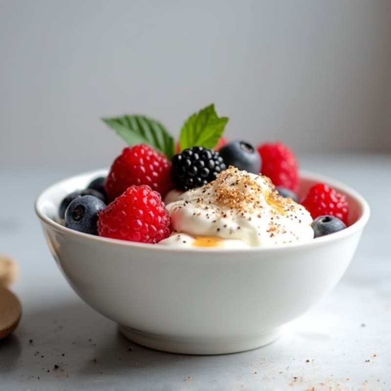 Greek Yogurt Protein Bowl with Mixed Berries and Almond Butter