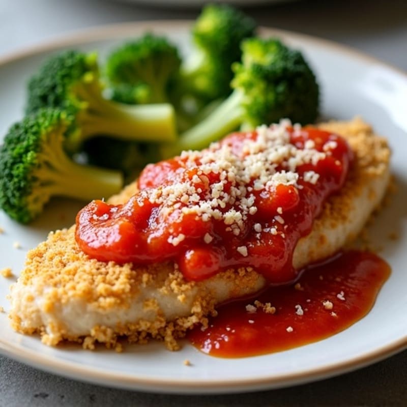 Crispy Baked Chicken Parmesan with Roasted Broccoli