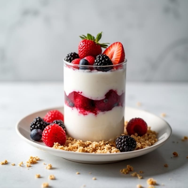 Greek Yogurt Protein Parfait with Mixed Berries