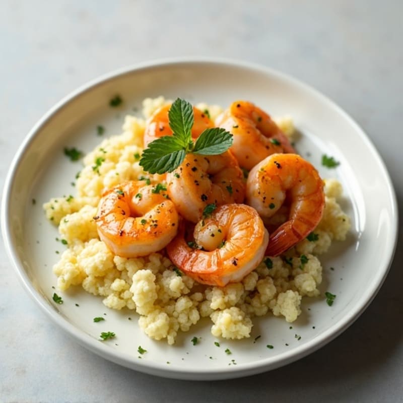 Garlic-Lemon Seared Shrimp with Herb Cauliflower Rice