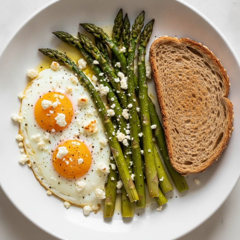 Baked Eggs with Roasted Asparagus