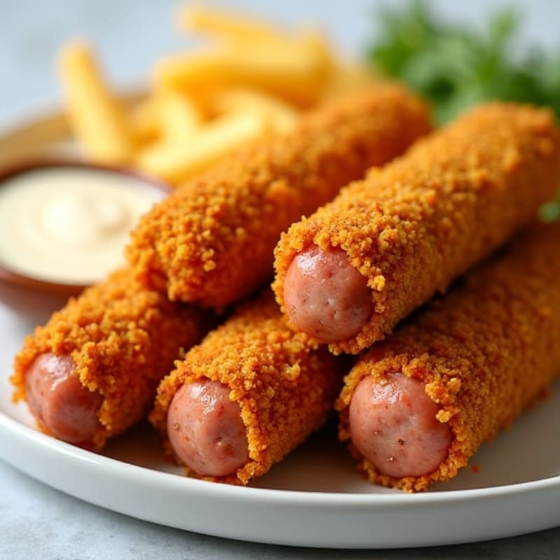 Crispy Corn-Crusted Chicken Sausage Sticks
