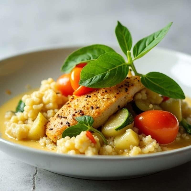 Creamy Green Coconut Chicken Curry with Tender Vegetables