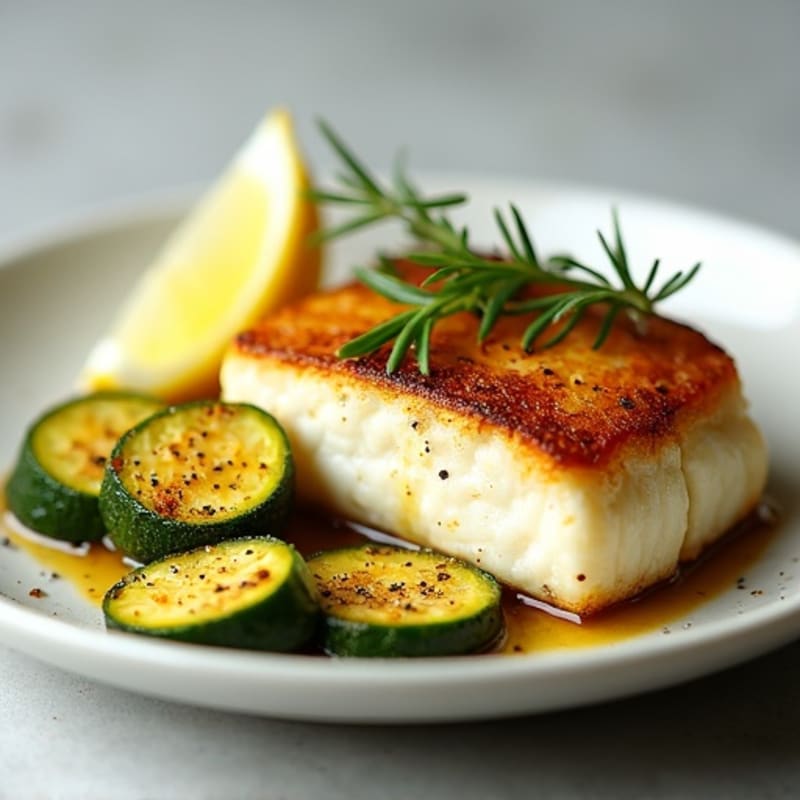 Seared Cod Fillet with Roasted Zucchini