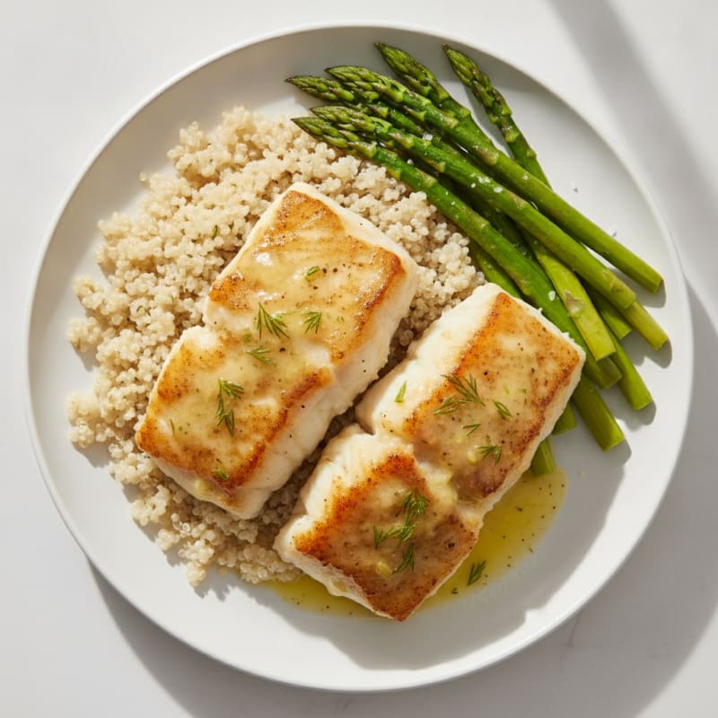 Pan-Seared Cod with Lemon-Dill Sauce
