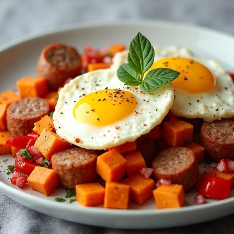 Protein-Packed Sweet Potato Hash with Eggs