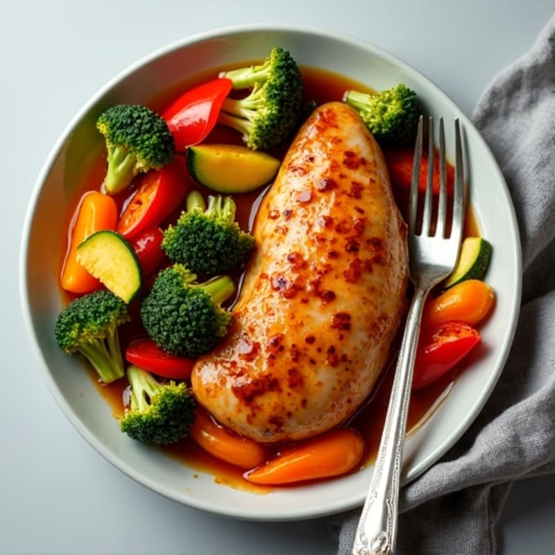 Sheet Pan Sweet and Sour Chicken with Roasted Vegetables