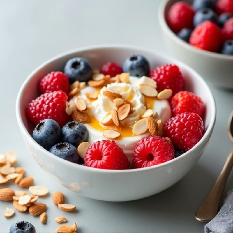 Cottage Cheese and Berry Protein Bowl with Almonds