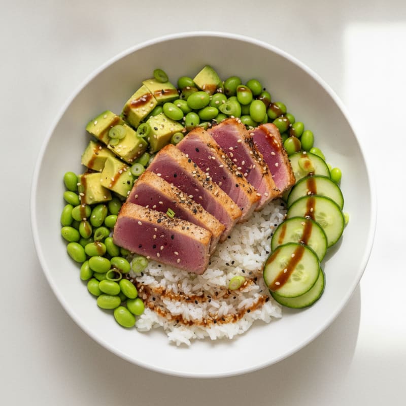 Seared Tuna Poke Rice Bowl