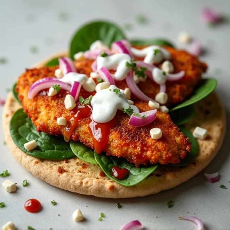 Crispy Chicken BBQ Ranch Flatbread