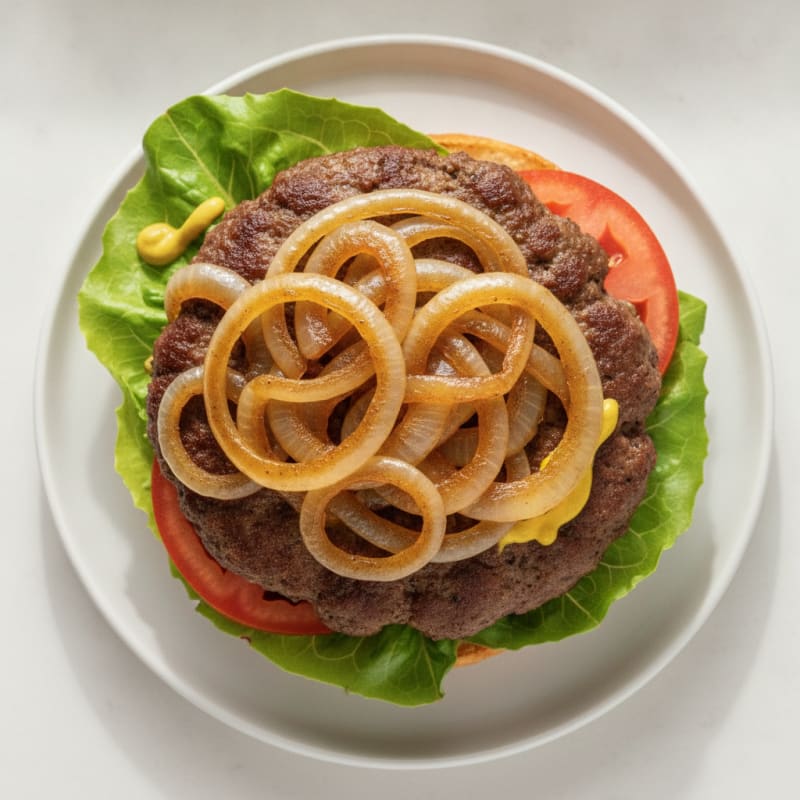 Classic Beef Burger with Caramelized Onions