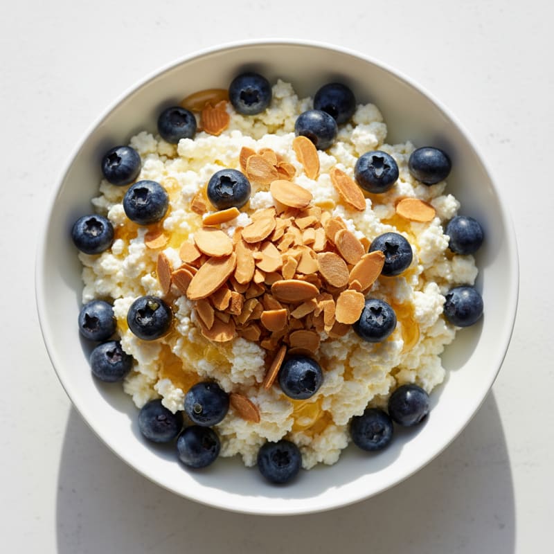 Cottage Cheese Berry Parfait with Almonds