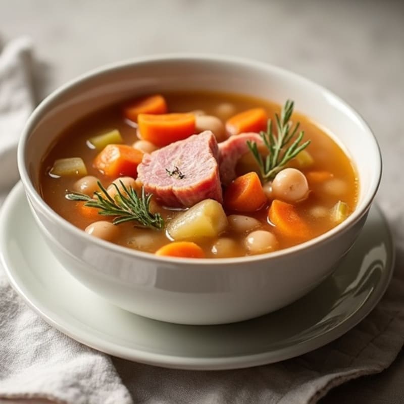 Hearty Smoked Ham and Navy Bean Soup