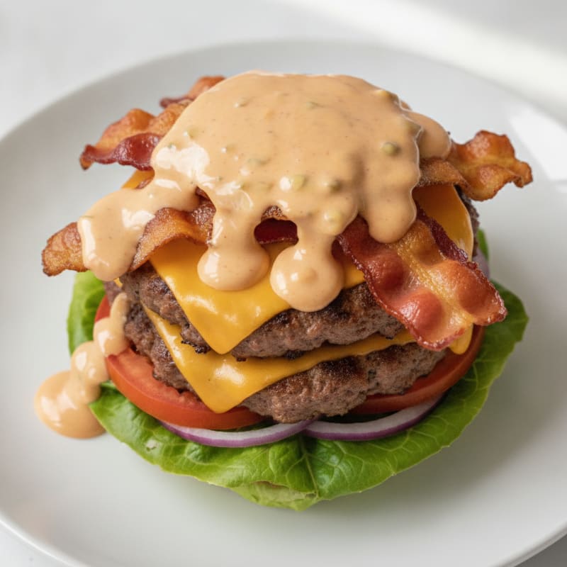 Double Bacon Cheeseburger with Secret Sauce