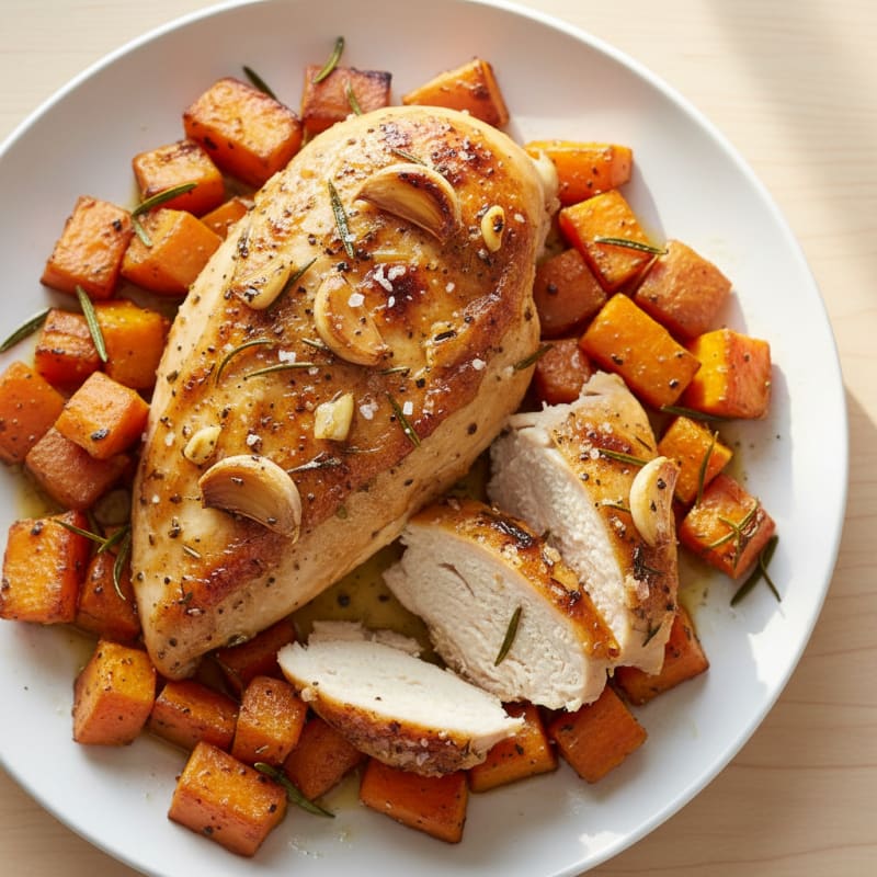 Garlic Herb Roasted Chicken with Root Vegetables