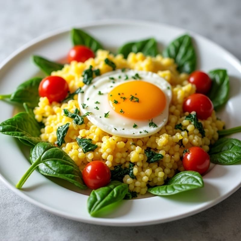 Cottage Cheese Scramble with Spinach and Tomatoes